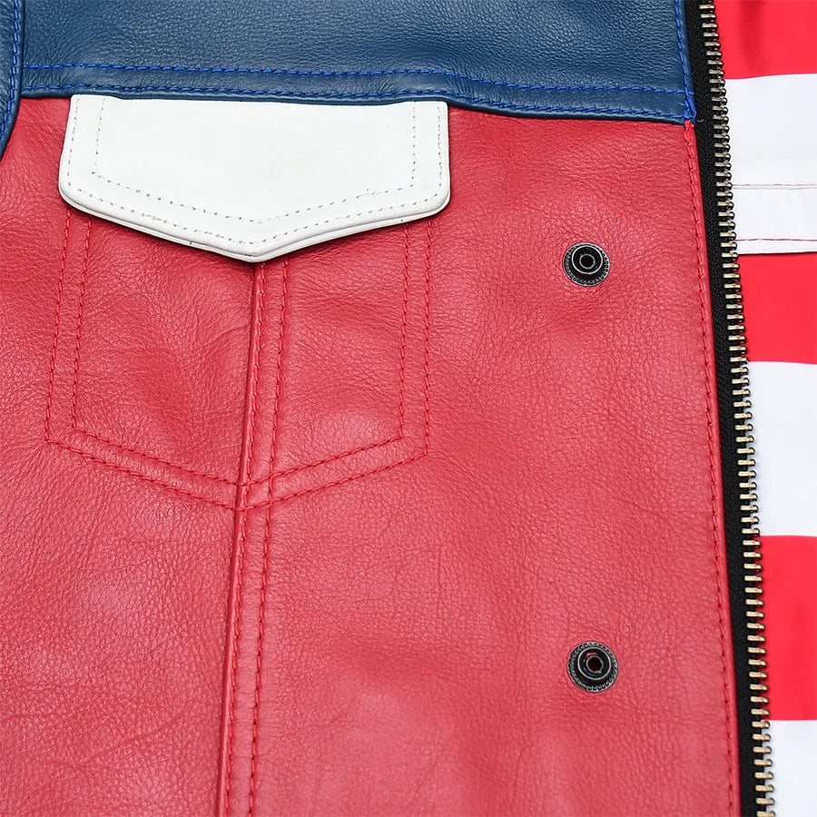 Patriot Rebel Men's Motorcycle Leather Vest Men's Leather Vest Best Leather Ny