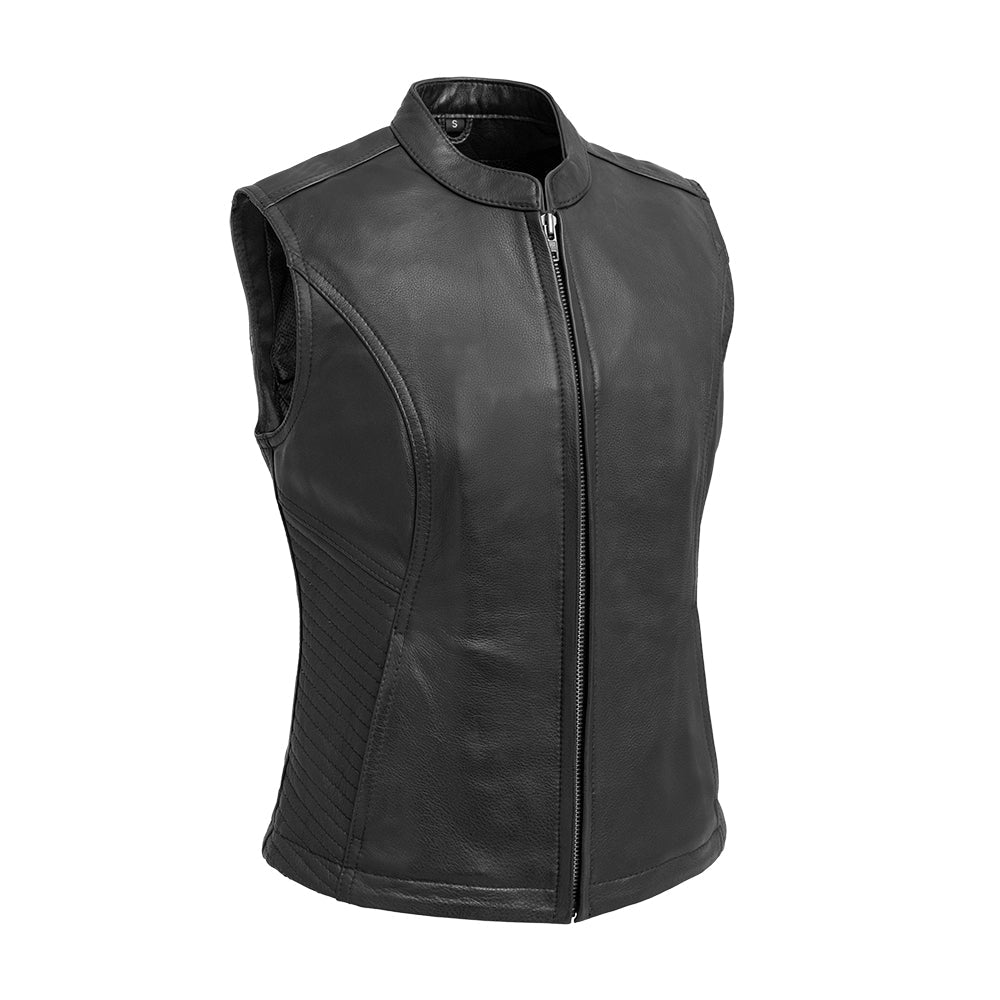Nova Women's Motorcycle Leather Vest Women's Leather Vest Best Leather Ny Black XS