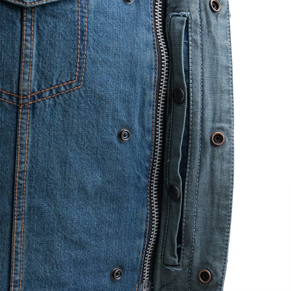VICTOR - Motorcycle Denim Vest Men's Denim Vest Best Leather Ny