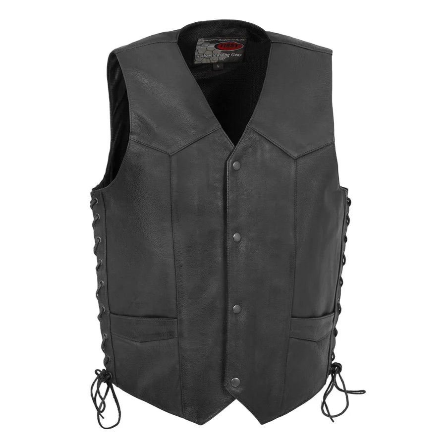 DELANEY - Motorcycle Leather Vest Men's Leather Vest Best Leather Ny