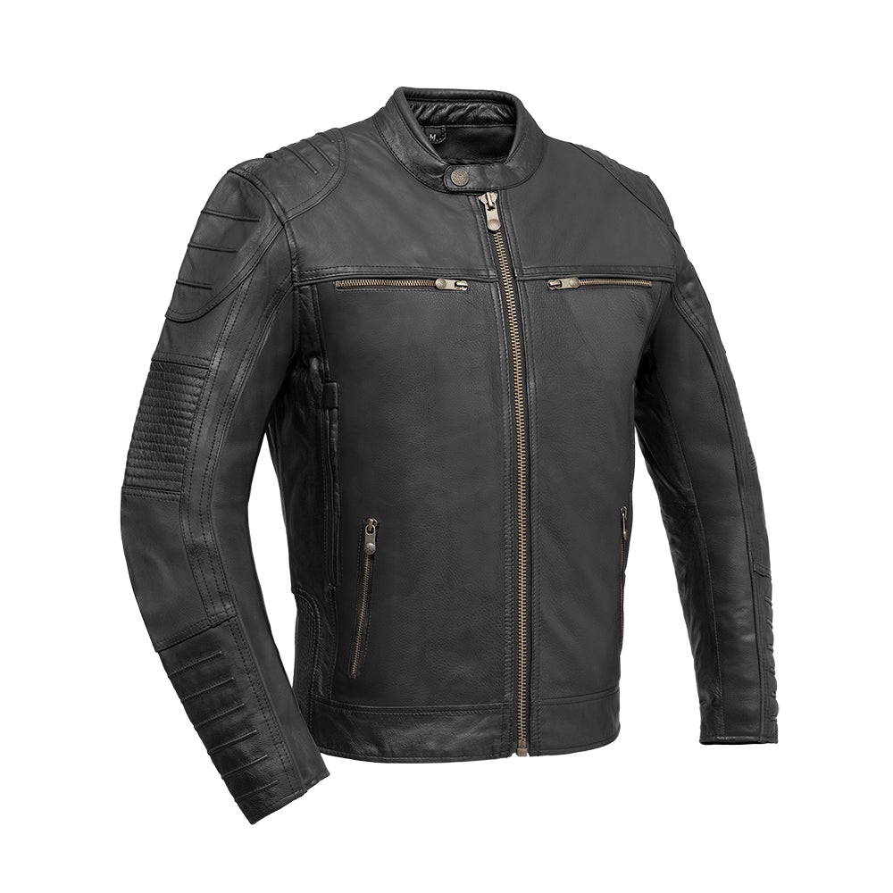 Driftor - Men's Motorcycle Leather Jacket Men's Motorcycle Jacket Best Leather Ny Black S