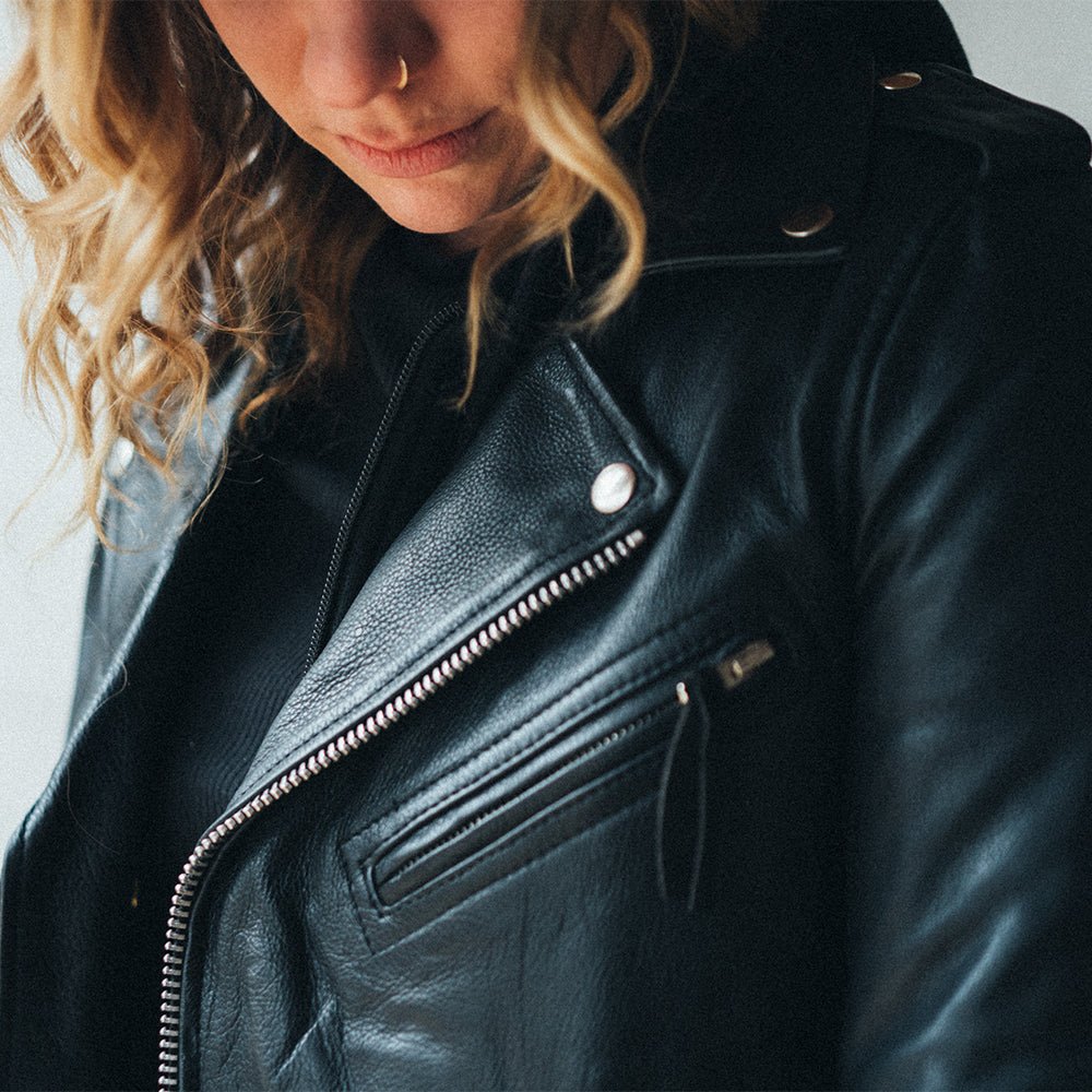 RACE UP Motorcycle Leather Jacket (Removable Hood) Women's Motorcycle Leather Jacket Best Leather Ny