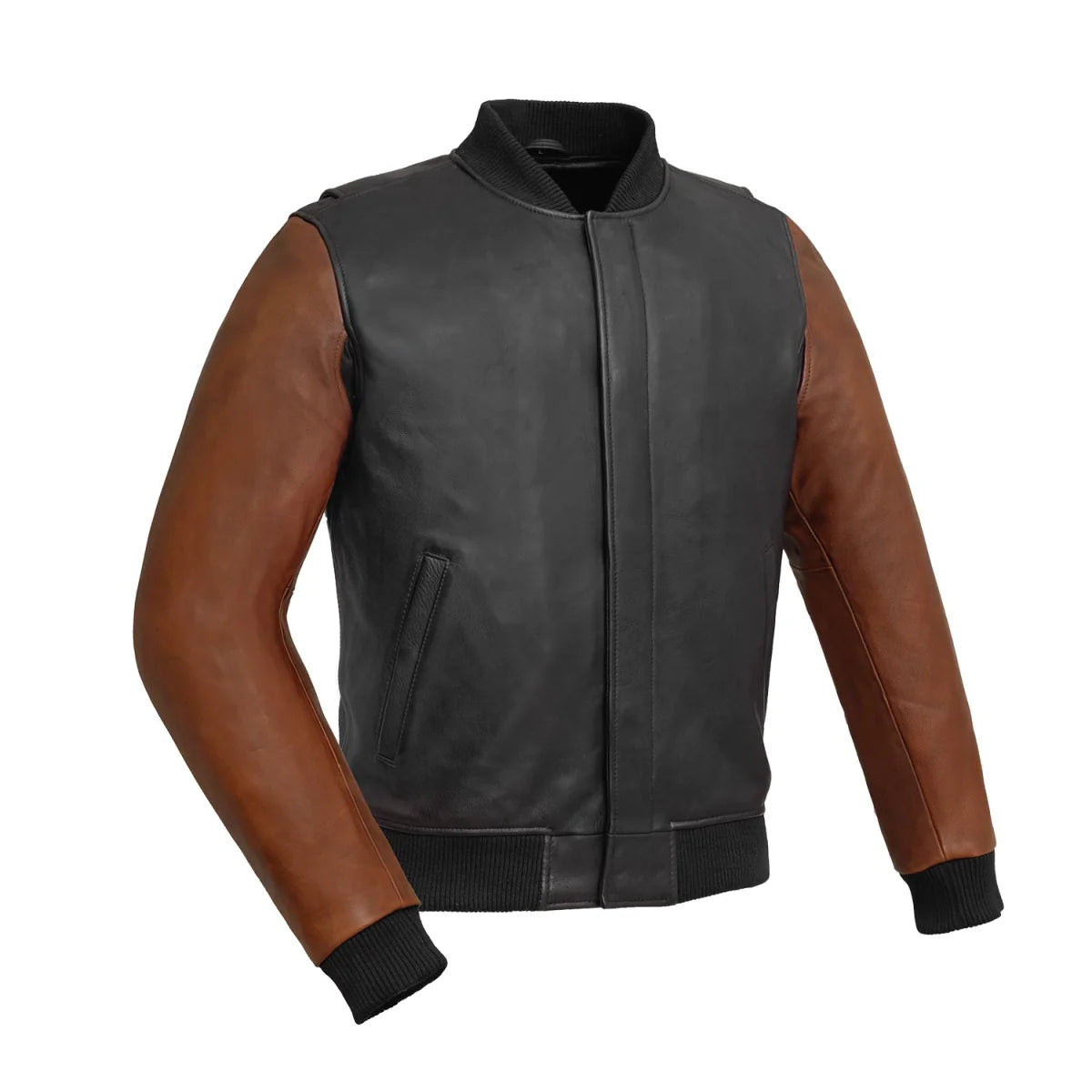 Throttle Men's Leather Motorcycle Jacket Men's Motorcycle Jacket Best Leather Ny Black Cognac S