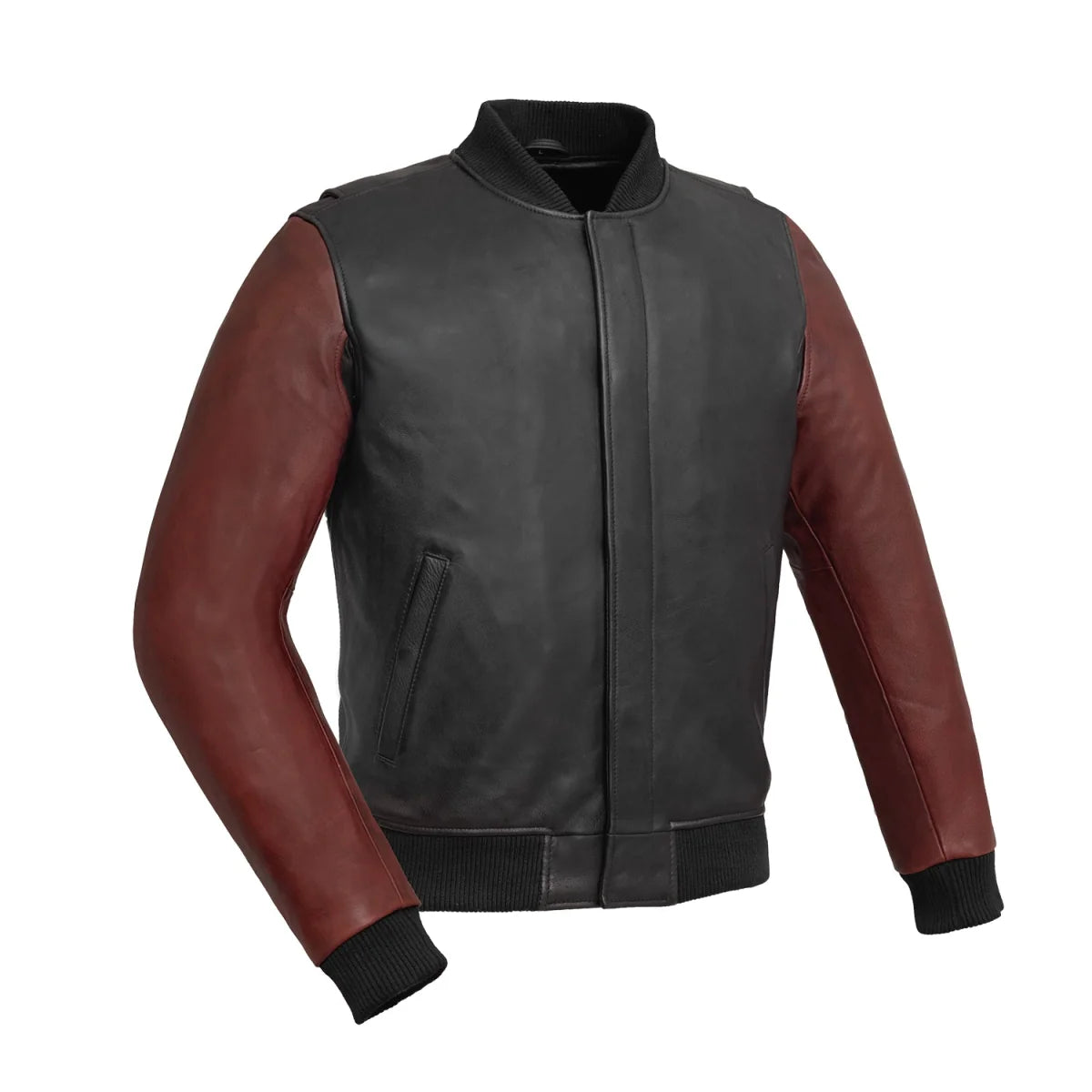 Throttle Men's Leather Motorcycle Jacket Men's Motorcycle Jacket Best Leather Ny Black Oxblood S